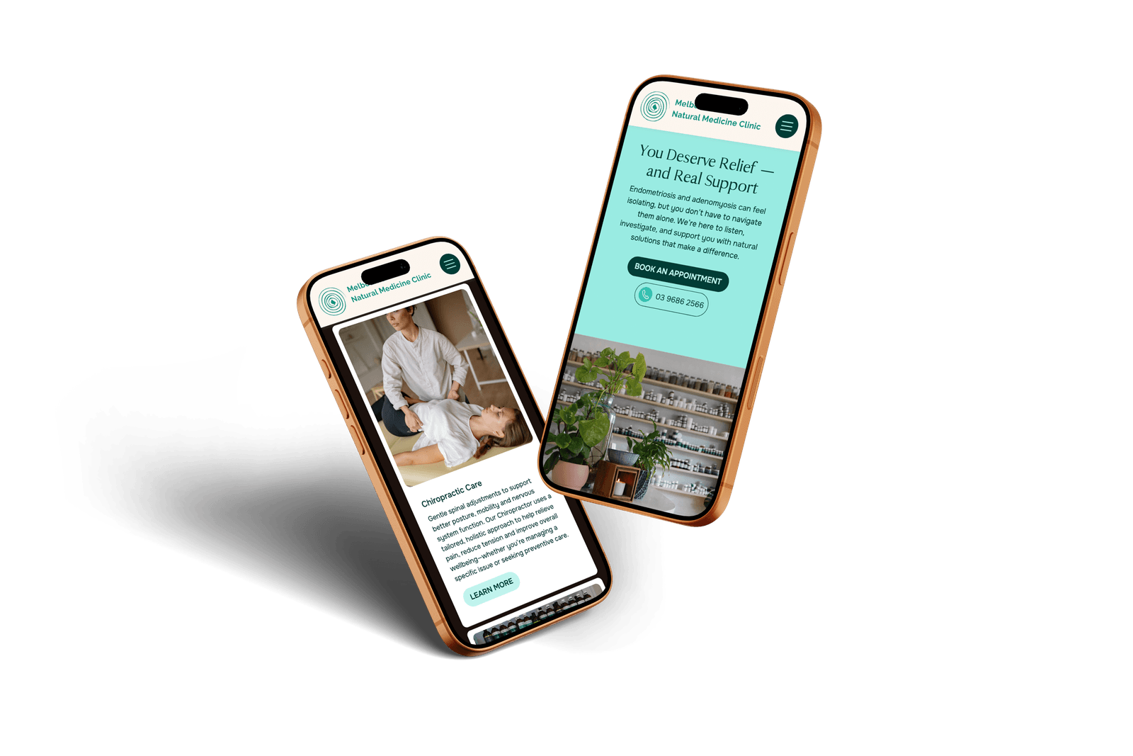Melbourne Natural Medicine mobile screens